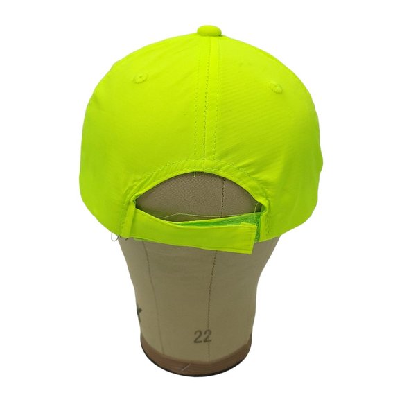 Auto Alley Neon Green Yellow Gray Trim Strapback Cap Trucker Reflective Hat - Picture 4 of 14